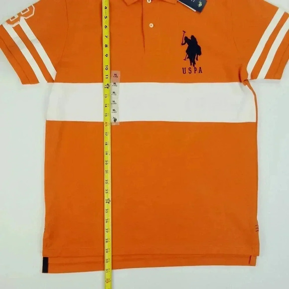U.S. Polo Assn. XL Men's Orange Embroidered #3 Shoulder/Back Large Black Pony - Picture 11 of 11